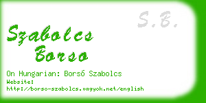 szabolcs borso business card
